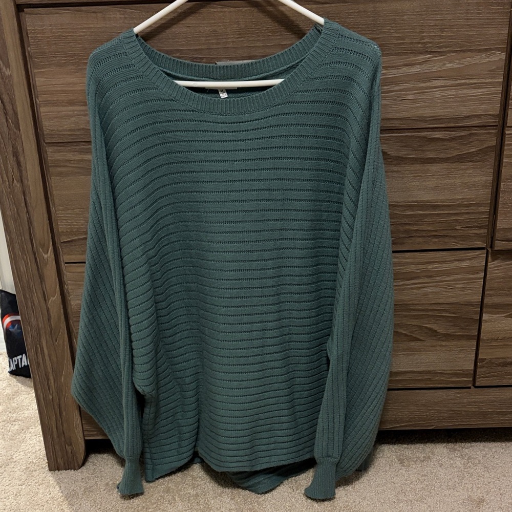 JODIFL Women's Deep Green Crew Neck Sweater